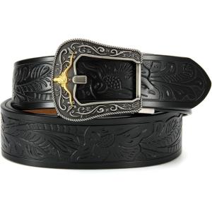 imageCHAOREN Ratchet Western Belt  1 38quot Cowboy Belts for Men Casual Jeans  Micro Adjustable Belt Fit EverywhereBlack2