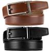 imageCHAOREN Click Belts for Men 2 Pack  Mens Ratchet Leather Belt 1 38quot for Dress and Casual  Micro Adjustable Belt FitBlackCognac