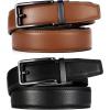 imageCHAOREN Click Belts for Men 2 Pack  Mens Ratchet Leather Belt 1 38quot for Dress and Casual  Micro Adjustable Belt FitBlackTan