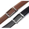 imageCHAOREN Click Belts for Men 2 Pack  Mens Ratchet Leather Belt 1 38quot for Dress and Casual  Micro Adjustable Belt FitSilverCognac