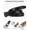 imageCHAOREN Leather Boys Belt Dress Kids Belt with Ratchet Buckle Width 1quot Adjustable for Formal Wear and School UniformsBlack