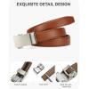 imageCHAOREN Leather Boys Belt Dress Kids Belt with Ratchet Buckle Width 1quot Adjustable for Formal Wear and School UniformsBrown