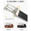 imageCHAOREN Mens Belt 1 Pack  1 38quot Leather Reversible Belts for Men for Dress PantsBright SliverblackBrown