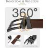 imageCHAOREN Mens Belt 1 Pack  1 38quot Leather Reversible Belts for Men for Dress PantsGold  BlackTan