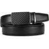 imageCHAOREN Mens Dress Belt  Mens Ratchet Belt Leather 1 14quot for Dress Pant  Micro Adjustable Belts Fit EverywhereCharcoal Depiction  Black