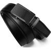 imageCHAOREN Mens Dress Belt  Mens Ratchet Belt Leather 1 14quot for Dress Pant  Micro Adjustable Belts Fit EverywhereClassic Carbon Fiber  Black