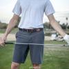 imageCHAOREN Mens Stretch Belt 2Pack  1 38quot Elastic Braided Woven Golf Belts for Men  Fit Casual Jeans PantsBlack  Navy Blue