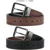 imageCHAOREN Reversible Belts for Men 1 Pack  1 12quot Mens Belt Leather for Jeans  Adjustable Belt Trim to FitVintage BrownBlack