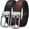 imageCHAOREN Mens Belt 1 Pack  1 38quot Leather Reversible Belts for Men for Dress PantsBlackBrown