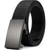 imageCHAOREN Nylon Ratchet Belts for Men  1 38quot Adjustable Web Belt  Automatic Slide Buckle for Casual Golf WorkBright Black