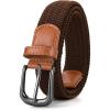 imageCHAOREN Woven Boys Belt 125quot Elastic Braided Kids Belt Casual for Golf And BaseballDark Brown