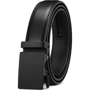 imageCHAOREN Leather Boys Belt Dress Kids Belt with Ratchet Buckle Width 1quot Adjustable for Formal Wear and School UniformsBlack