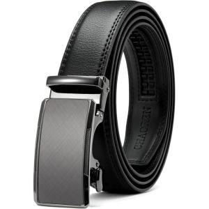 imageCHAOREN Mens Dress Belt  Mens Ratchet Belt Leather 1 14quot for Dress Pant  Micro Adjustable Belts Fit EverywhereRadiant Ore  Black