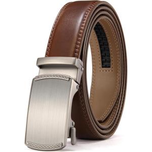 imageCHAOREN Mens Dress Belt  Mens Ratchet Belt Leather 1 14quot for Dress Pant  Micro Adjustable Belts Fit EverywhereSlash Basic  Brown