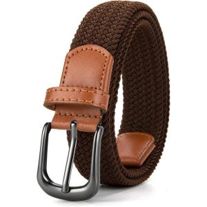 imageCHAOREN Woven Boys Belt 125quot Elastic Braided Kids Belt Casual for Golf And BaseballDark Brown