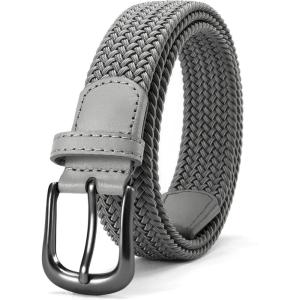 imageCHAOREN Woven Boys Belt 125quot Elastic Braided Kids Belt Casual for Golf And BaseballGrey