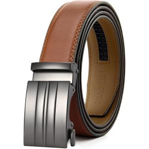 imageCHAOREN Ratchet Belt Replacement Strap 1 38 Leather Belt Strap for 40MM Slide Click Buckle