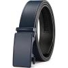 imageCHAOREN Mens Belt  Mens Ratchet Belt Leather 1 38quot for Dress Pant  Micro Adjustable Belt Fit EverywhereNavy Blue