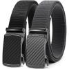 imageCHAOREN Elastic Belt for Men 2 Pack  Nylon Web Adjustable Belt 1 38quot Fabric Golf BeltJcarbon Fiber Imperial  Black  Grey