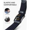 imageCHAOREN Mens Stretch Belt  1 38quot Elastic Braided Golf Belt for Men  Stretchy Web Fit Summer Casual JeansGun Metal  Blue