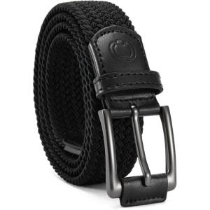 imageCHAOREN Mens Stretch Belt  1 38quot Elastic Braided Golf Belt for Men  Stretchy Web Fit Summer Casual JeansGun Metal  Black