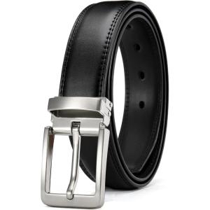 imageCHAOREN Mens Belt Leather  125quot Dress Belt for Men  Perfect for Dress Shoes with Removable BuckleBlack