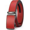 imageCHAOREN Mens Belt Leather Ratchet Belt  Customizable Fit Effortless Style 35mmClassic Red