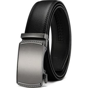 imageCHAOREN Mens Belt Leather Ratchet Belt  Customizable Fit Effortless Style 35mmImperial Oxygen  Black