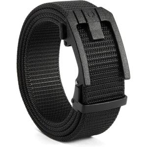 imageCHAOREN Ratchet Tactical Belt Men  15quot Adjustable Nylon Web Belt  Quick Release for Work EDC Outdoor UseClassic Black