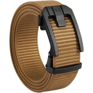 imageCHAOREN Ratchet Tactical Belt Men  15quot Adjustable Nylon Web Belt  Quick Release for Work EDC Outdoor UseCoyote Bronze