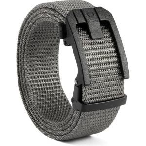imageCHAOREN Ratchet Tactical Belt Men  15quot Adjustable Nylon Web Belt  Quick Release for Work EDC Outdoor UseGrey