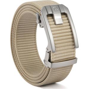 imageCHAOREN Ratchet Tactical Belt Men  15quot Adjustable Nylon Web Belt  Quick Release for Work EDC Outdoor UseKhaki