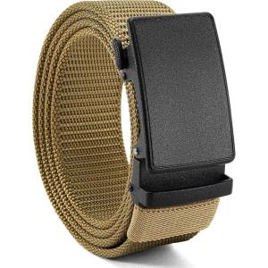 imageCHAOREN 15quot Nylon Ratchet Belts for Men  Adjustable Casual Work Belt with Slide Buckle  Trim to FitClassic Coyote