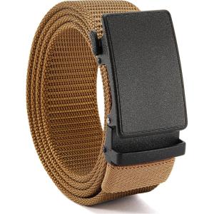 imageCHAOREN 15quot Nylon Ratchet Belts for Men  Adjustable Casual Work Belt with Slide Buckle  Trim to FitCoyote Bronze
