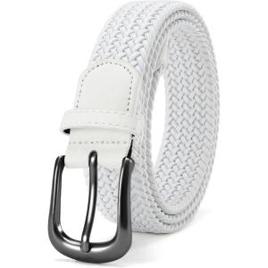 imageCHAOREN Woven Boys Belt 125quot Elastic Braided Kids Belt Casual for Golf And BaseballWhite