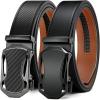 imageCHAOREN Leather Ratchet Belt Men 2 Pack  Customizable Fit Effortless Style 35mmBlackBlack