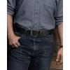 imageCHAOREN Full Grain Leather Belt for Men Work Belts for Men Heavy Duty Daily Wear for Jeans PantsBlack Stitched