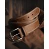 imageCHAOREN Full Grain Leather Belt for Men Work Belts for Men Heavy Duty Daily Wear for Jeans PantsBrown Stitched