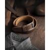 imageCHAOREN Full Grain Leather Belt for Men Work Belts for Men Heavy Duty Daily Wear for Jeans PantsDark Brown Stitched
