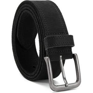 imageCHAOREN Full Grain Leather Belt for Men Work Belts for Men Heavy Duty Daily Wear for Jeans PantsBlack Stitched