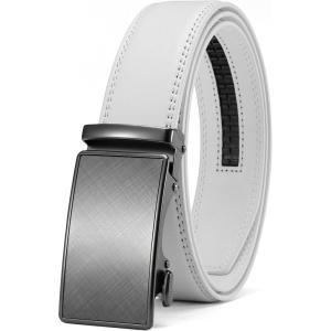 imageCHAOREN Mens Belt  Mens Ratchet Belt Leather 1 38quot for Dress Pant  Micro Adjustable Belt Fit EverywhereWhite