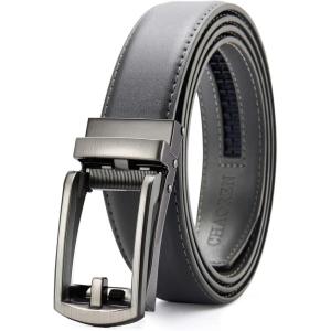 imageCHAOREN Mens Dress Belt  Ratchet Belt Leather 1 14quot Comfort Click  Perfect Companion to Mens Dress ShoesGrey