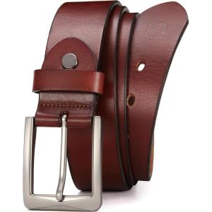 imageCHAOREN Mens Leather Belt  Italian Full Grain Leather Belts  Ideal for Casul Jeans ampamp Work WearBrown