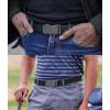 imageCHAOREN Mens Belt Stretchable  Elastic Golf Nylon Web Adjustable Belt  for Casual Wear2pcsmatted Gun  Black  Navy
