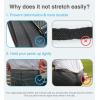 imageCHAOREN Mens Belt Stretchable  Elastic Golf Nylon Web Adjustable Belt  for Casual WearAcarbon Fiber ImperialBlack