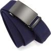 imageCHAOREN Mens Belt Stretchable  Elastic Golf Nylon Web Adjustable Belt  for Casual WearEmatted GunBlue