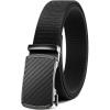 imageCHAOREN Mens Belt Stretchable  Elastic Golf Nylon Web Adjustable Belt  for Casual WearAcarbon Fiber ImperialBlack