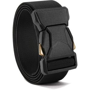 imageCHAOREN Stretch Tactical Belt Men  15quot Nylon Work Belts for Men  Quick Release for Utility EDCBlack
