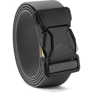 imageCHAOREN Stretch Tactical Belt Men  15quot Nylon Work Belts for Men  Quick Release for Utility EDCGrey