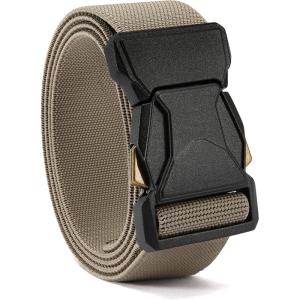 imageCHAOREN Stretch Tactical Belt Men  15quot Nylon Work Belts for Men  Quick Release for Utility EDCKhaki